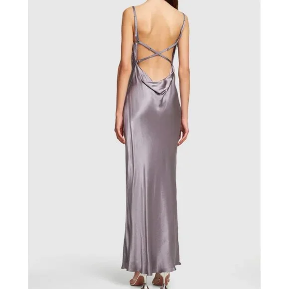 NWT Bec & BridgeMalia satin maxi dress Us2,